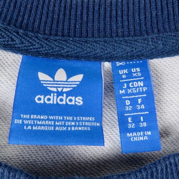 Adidas x Farm Rio Cirandeira Sweatshirt Cropped Blue Floral Crewneck Pullover XS - Picture 5 of 11